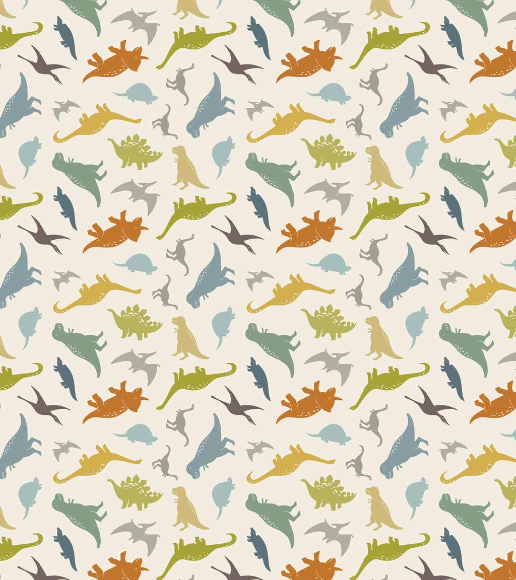 Dino Roar Cream Baby Blanket