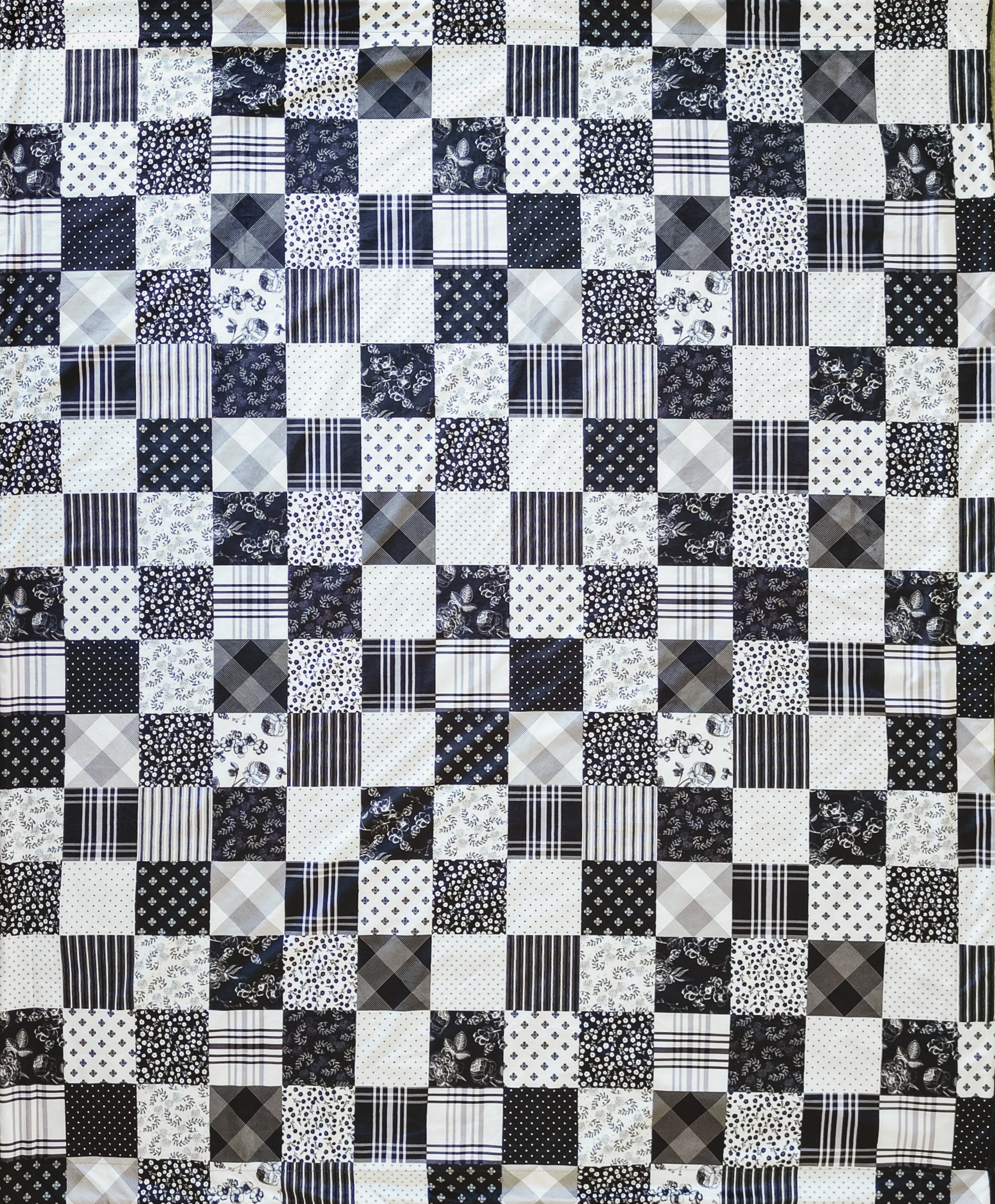 Fleur Noir Black & White Patchwork (Cream Back)