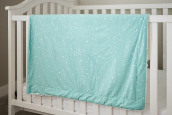 Twinkling Stars Mint Baby Blanket