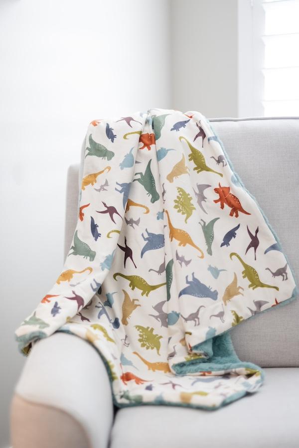 Dino Roar Cream Baby Blanket