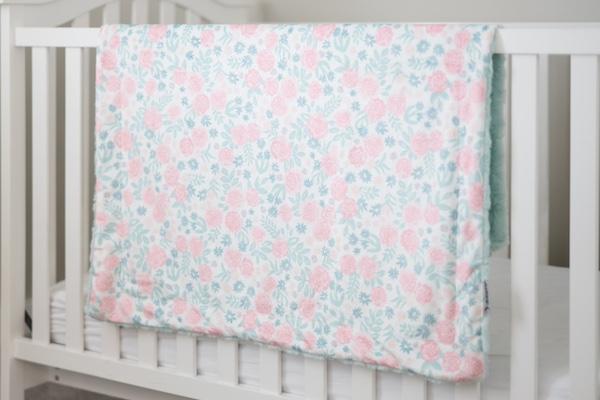 Baby Blanket- DREAMY FLORAL- baby saving blanket- baby bedding- girl baby bedding- floral blanket girl- girl nursery- girl blanket- minky blanket