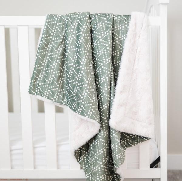 Triangle Adventure Green Baby Blanket