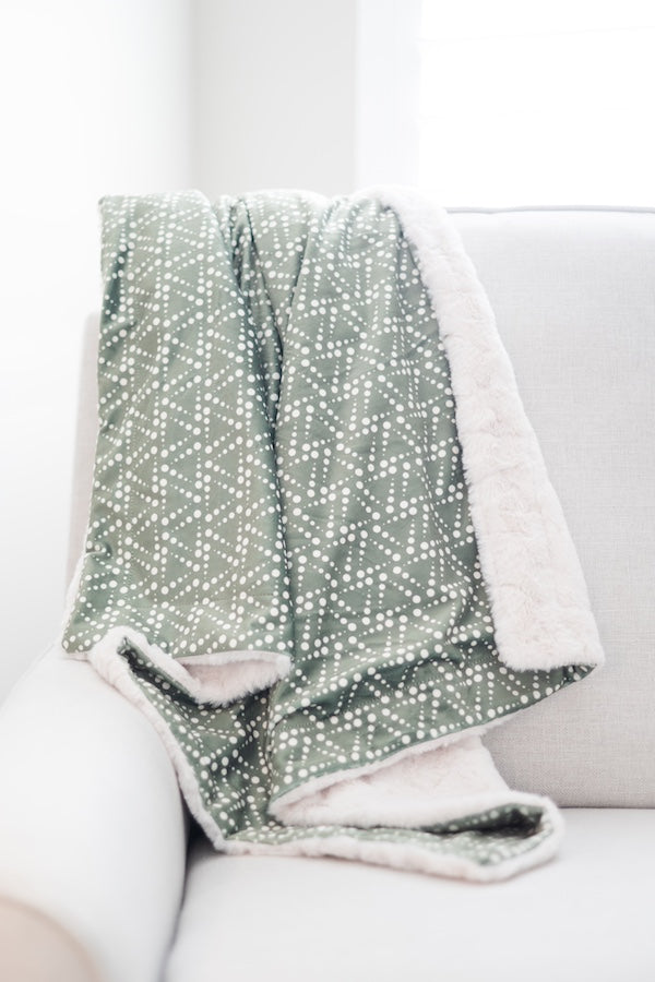 Triangle Adventure Green Baby Blanket