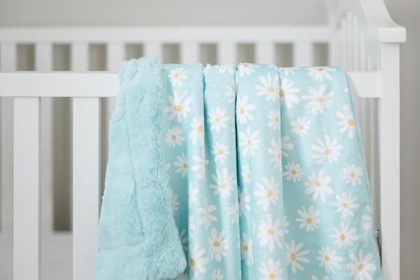 Dancing Daisies Sky Baby Blanket