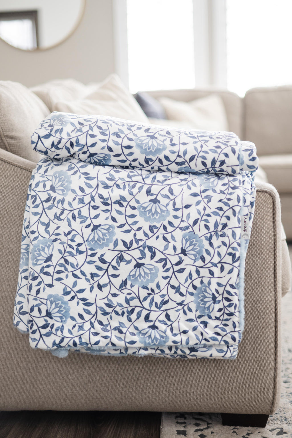 Trailing Blooms Blue Floral Blanket