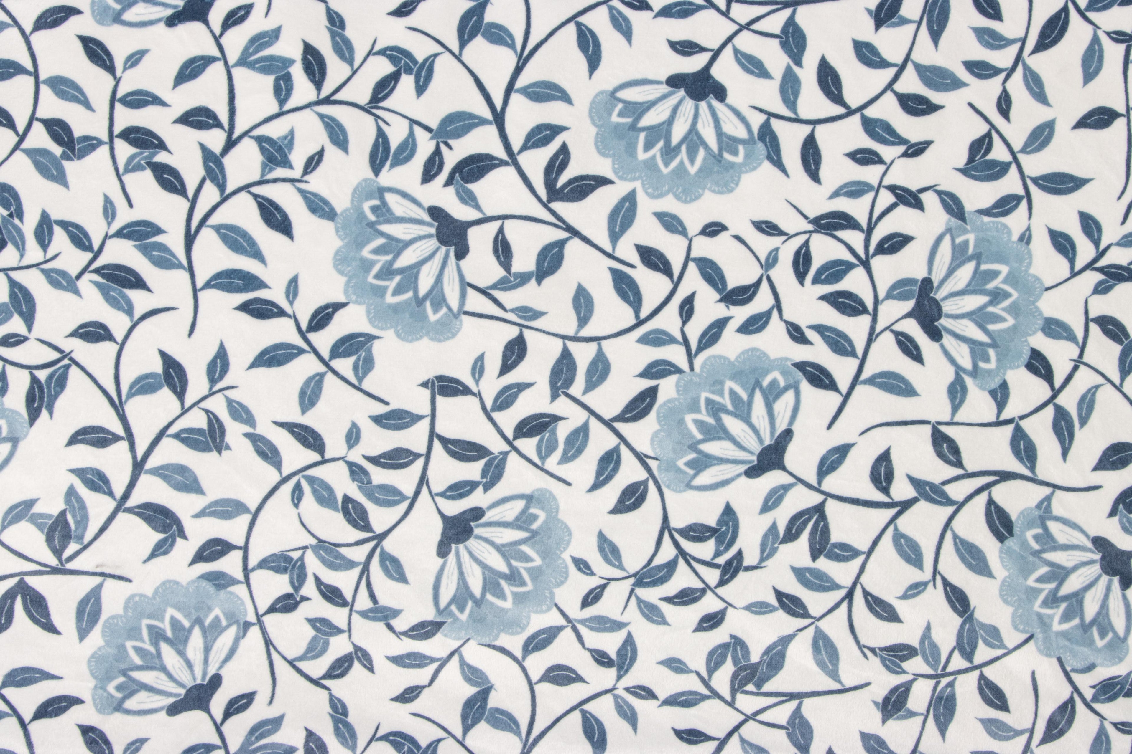 Trailing Blooms Blue Floral Blanket