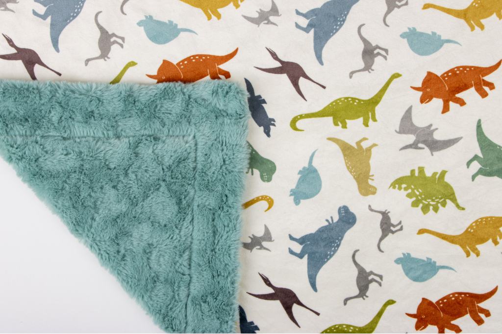 Dino Roar Cream Baby Blanket